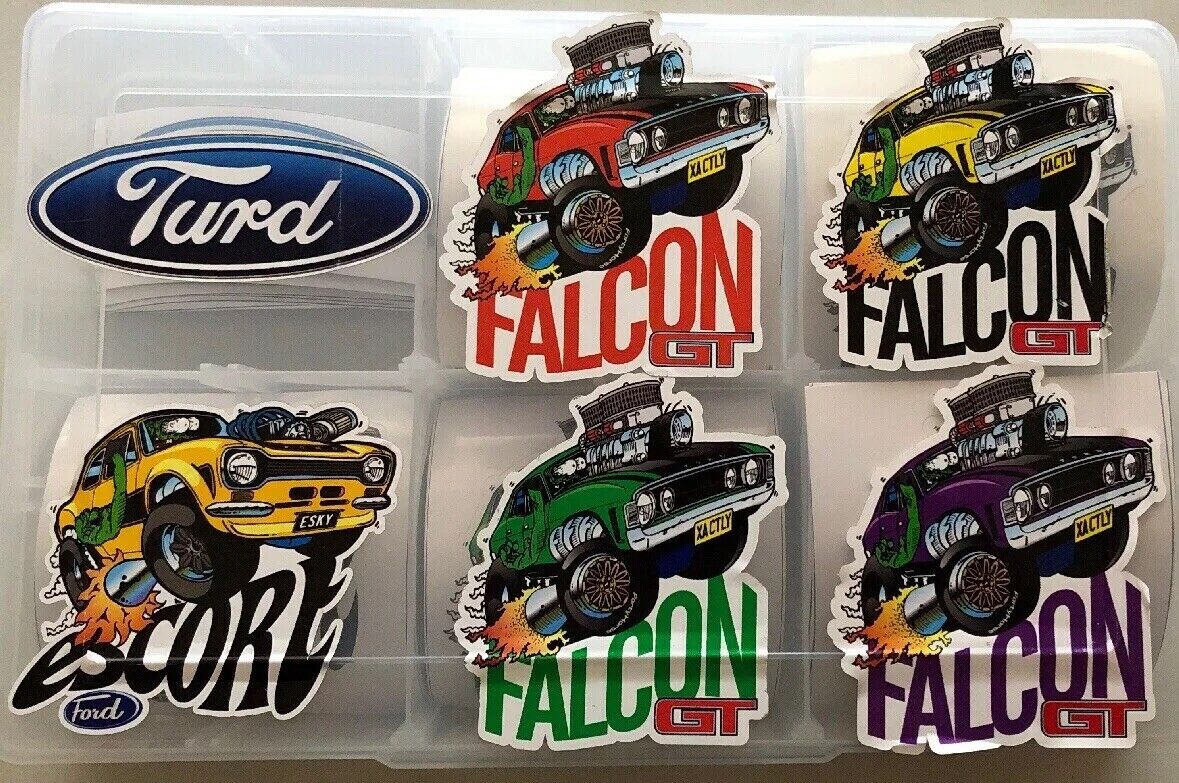 Vinyl Stickers - XA Falcon GT - Escort & Turd Stickers You Get All Six Stickers