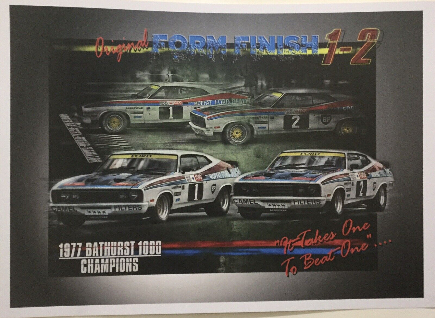 1977 Bathurst 1000 Champions 1-2 Finish Print