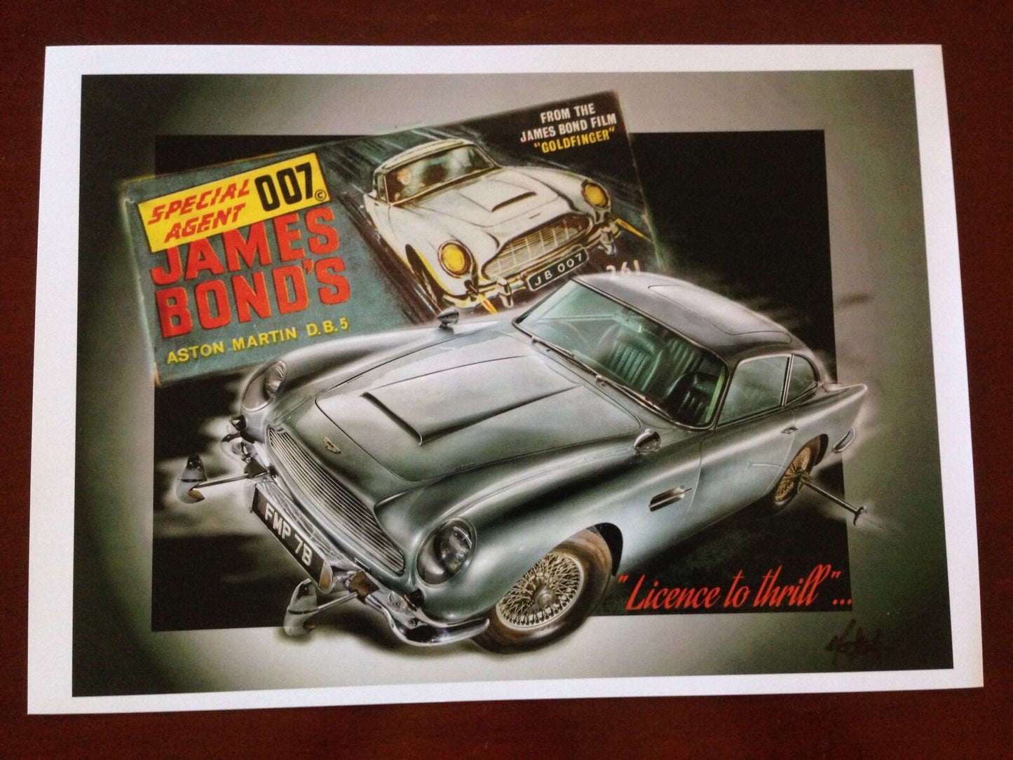 James Bonds 007 Aston Martin D.B.5 Signed Print