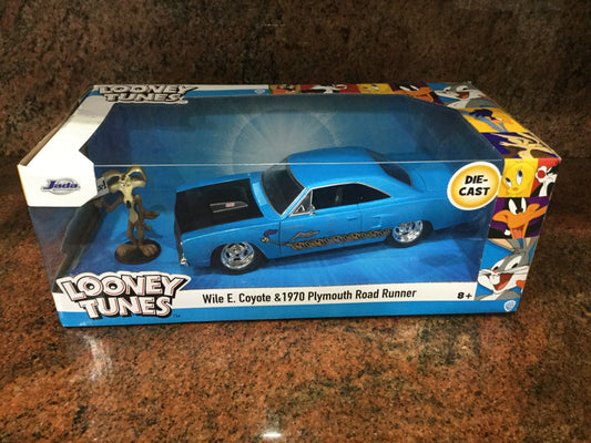 Jada 1/24 Die-cast Looney Tunes Wile E. Coyote & 1970 Plymouth Road Runner Blue