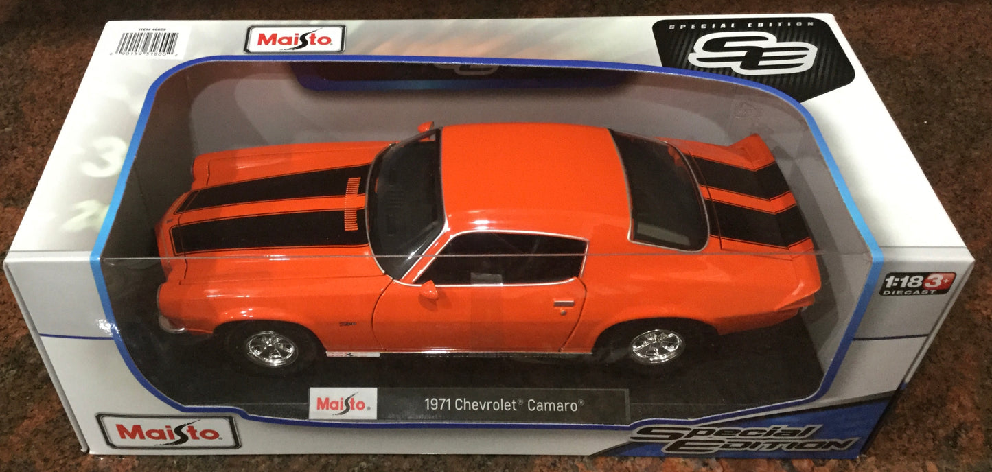 1/18 Maisto 1971 Chevrolet Camaro in Orange