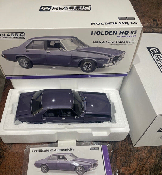 1/18 Classic Holden HQ SS Monaro Sedan in Ultra Violet Purple with Black stripes