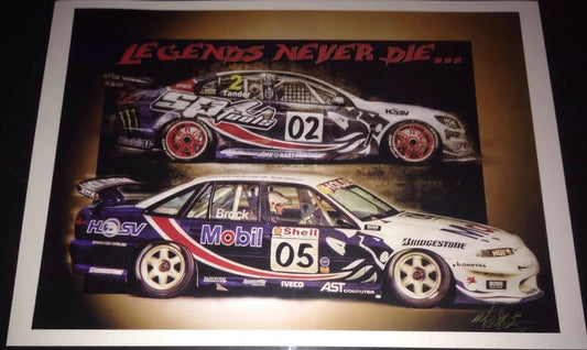 Legends Never Die Peter Brock And Tander Print