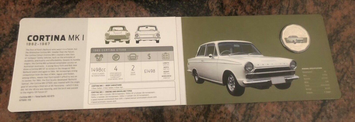 2017 RAM 50 cent UNC Coin Ford classics collection - CORTINA MK 1