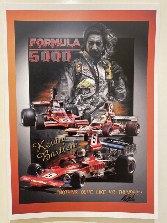 Kevin Bartlett Formula 5000 Signed By Artist Print