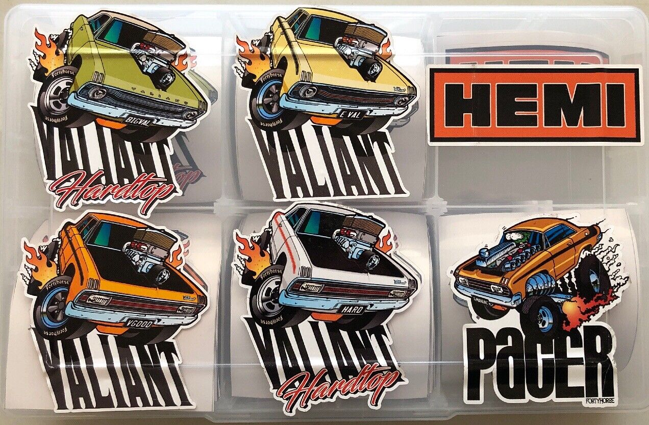 Vinyl Stickers - Valiant -pacer-Hemi Stickers You Get All Six Stickers