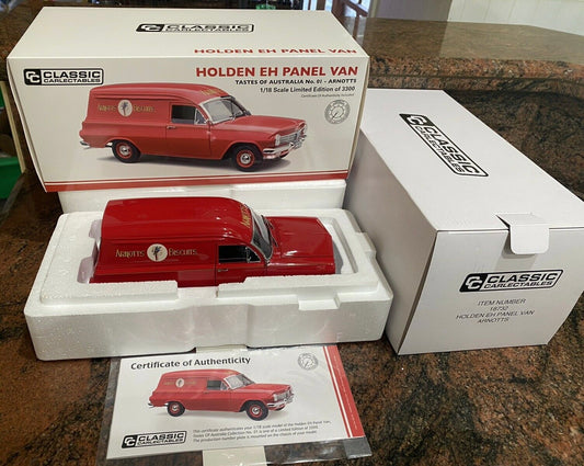 1:18 Classic Carlectables Holden EH Panel Van " Arnotts " Heritage Collection