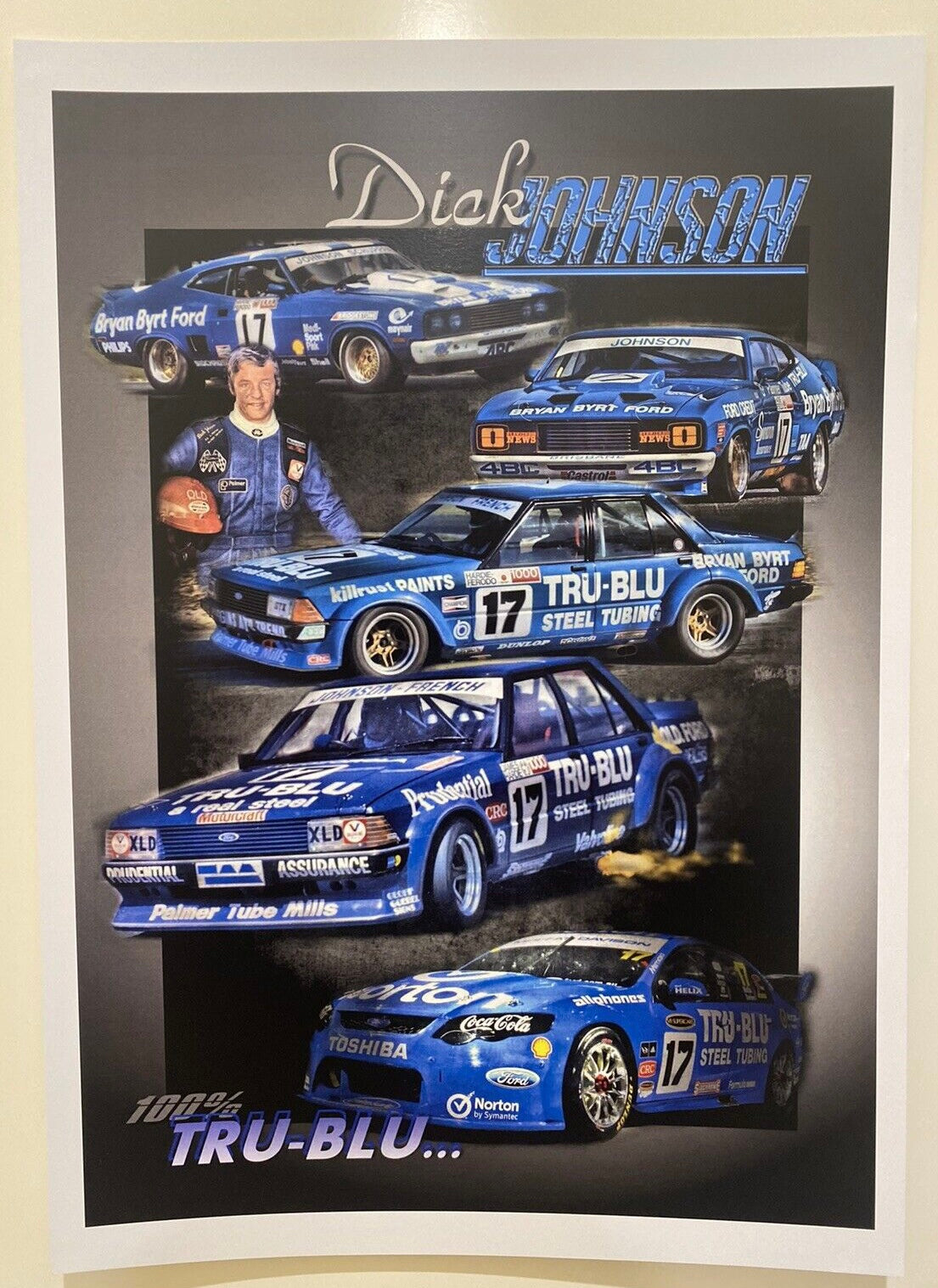 1984 DICK JOHNSON FORD XD 100% True Blue BATHURST Print