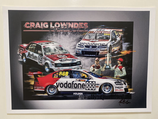 Print - Craig Lowndes In The Kings Footsteps Holding Brock Trophy