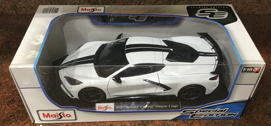 1/18 Maisto 2020 Chevrolet Corvette Stingray Coupe in White