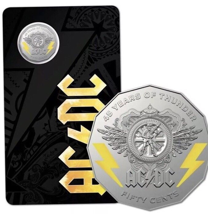 2018 AC/DC 50c Coin-45 Years of Thunder-Mint Sold Out