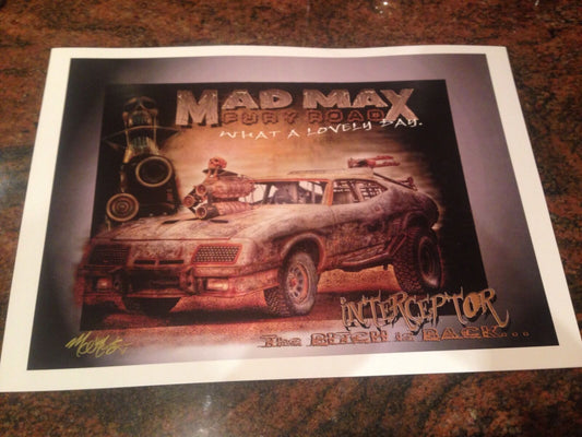 MAD Max Fury Road Interceptor Signed Print