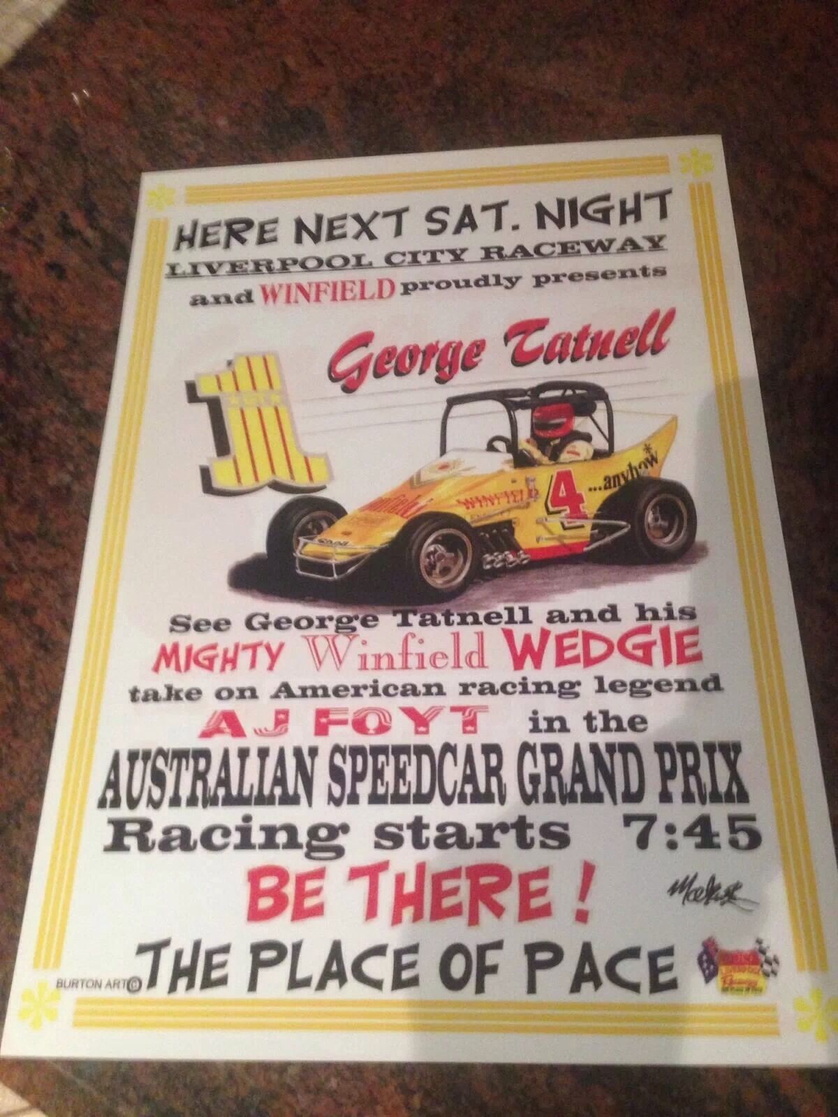 Here Next Sat. Night Liverpool City Raceway George Tatnell Print