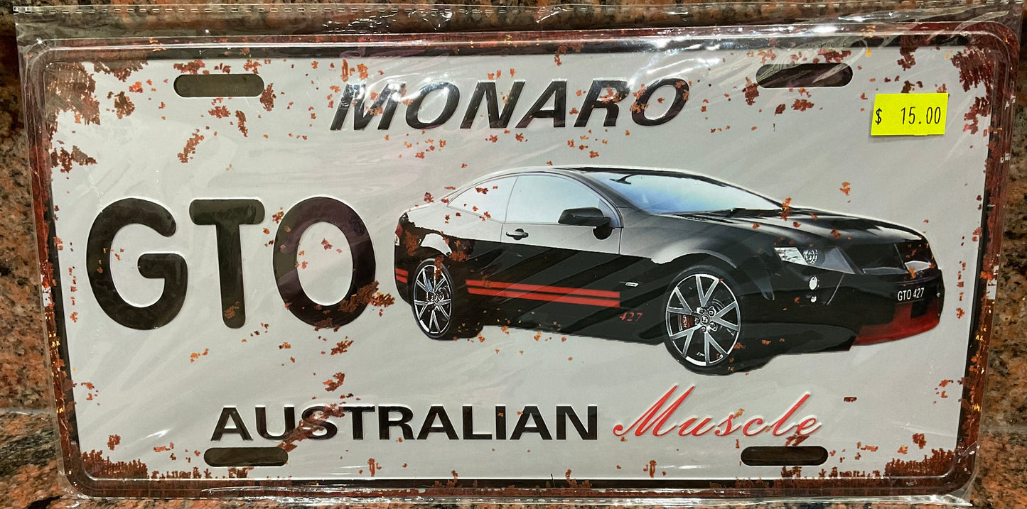 GTO Monaro Novelty Number Plate