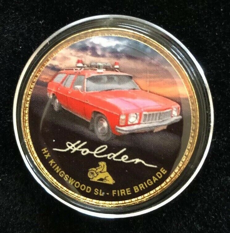 HOLDEN HERITAGE HX Kingswood COIN ENAMEL & 24ct GOLD PLATED PENNY