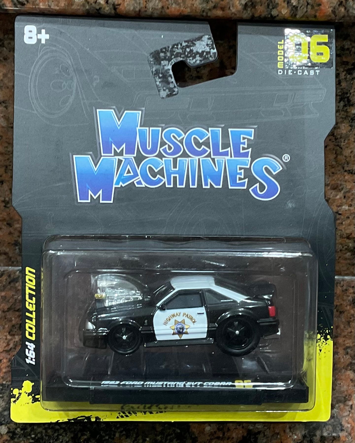 1/64 1993 Ford Mustang SVT Cobra Police Car -- Muscle Machines Series 1