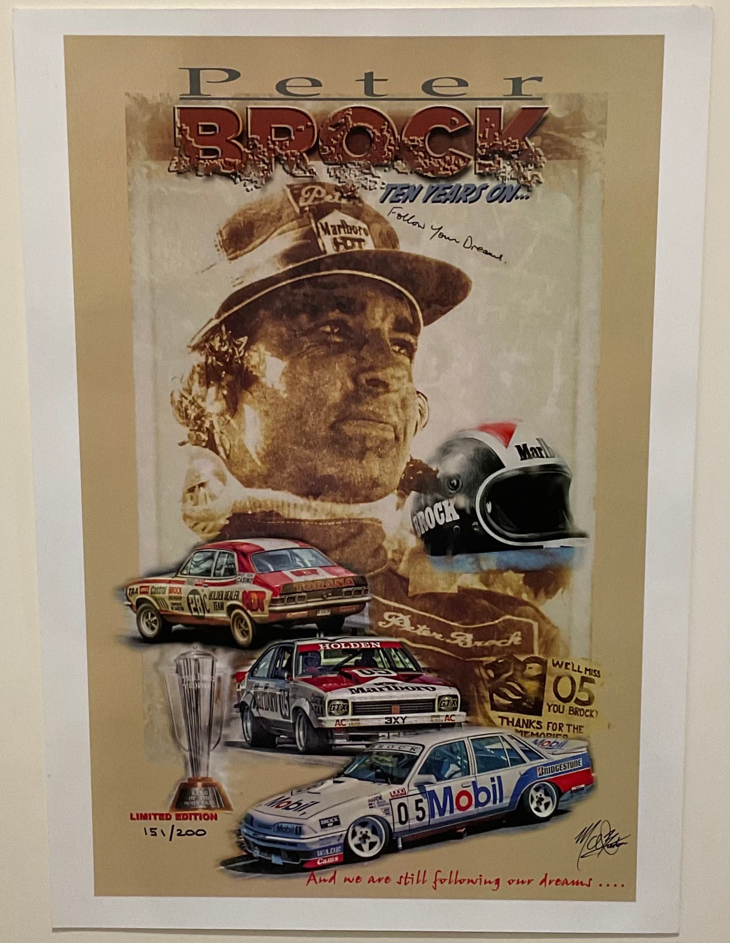 Peter Brock Ten Years On Bathurst 1000 Print Limited Edition Of 200 Made