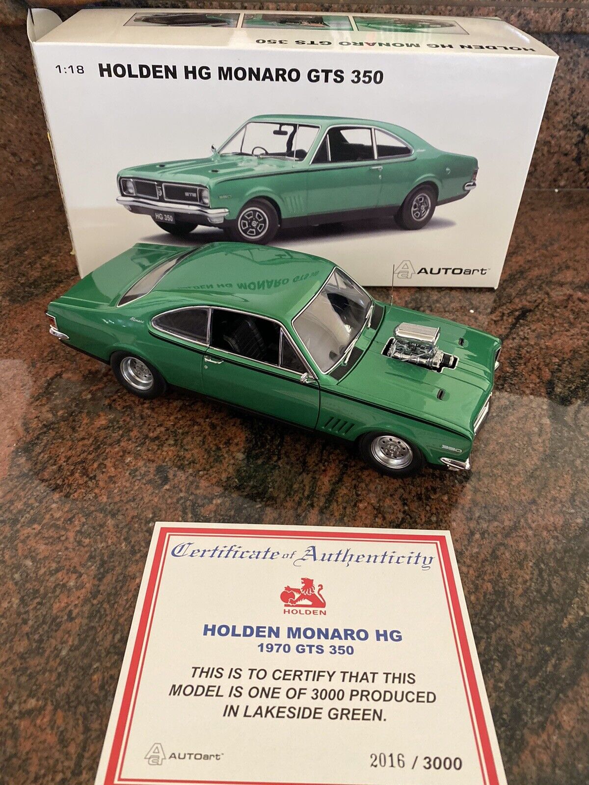 1/18 Modified Blown 2 Door Holden HG GTS Monaro In Lakeside Green